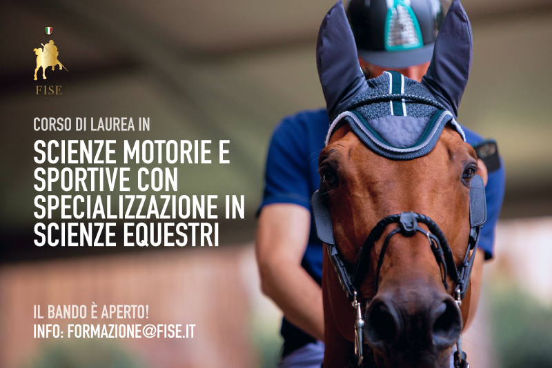 Corso di Laurea Triennale in Scienze Motorie e Sportive con specializzazione in Scienze Equestri: online il bando per 30 atleti FISE