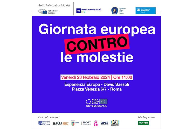 Giornata europea contro le molestie: dalle 11.00 diretta streaming