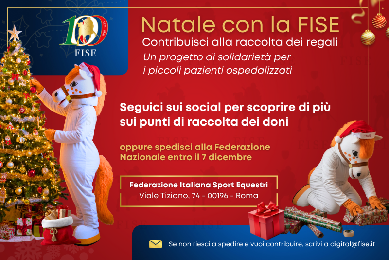 Natale con la FISE: al via la nona edizione dell’iniziativa solidale della Federazione Italiana Sport Equestri