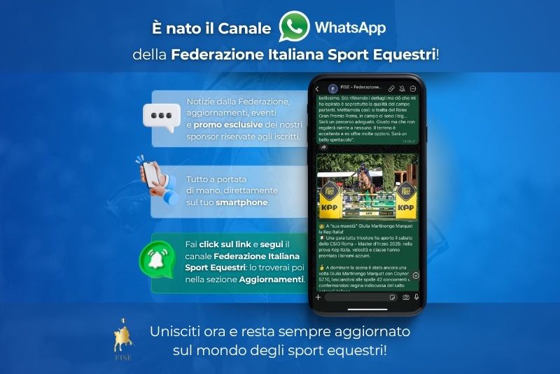 Nasce il canale WhattsApp ufficiale della Federazione Italiana Sport Equestri