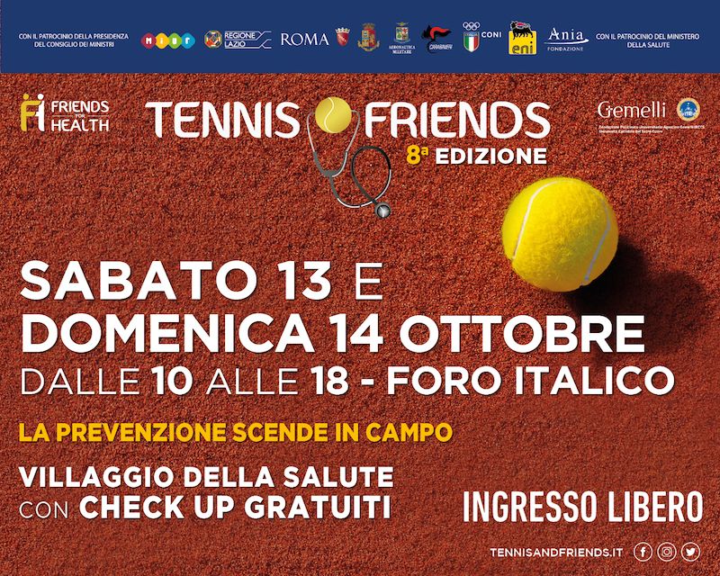 Tennis and Friends: la prevenzione scende in campo