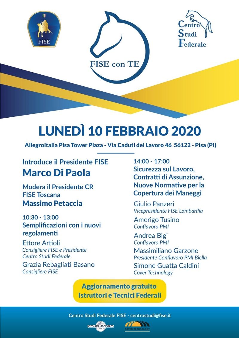 Locandina FISE con Te Pisa